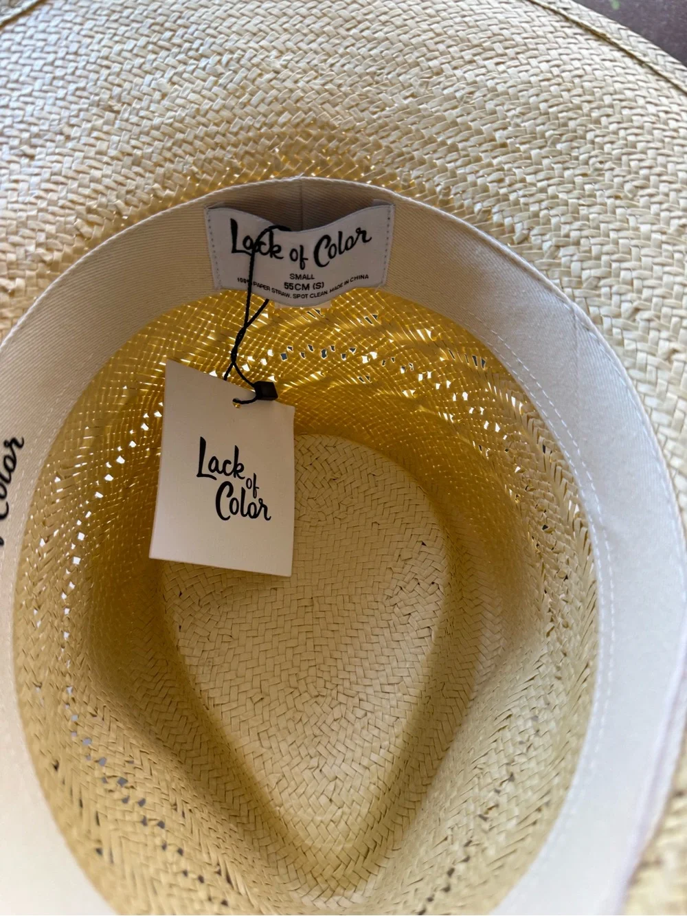 lack of color the baja sunlight paper straw western fedora summer sun hat small - Picture 7 of 7